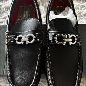 Joseph Allen Brown Slip-On Loafers with Silver Bit